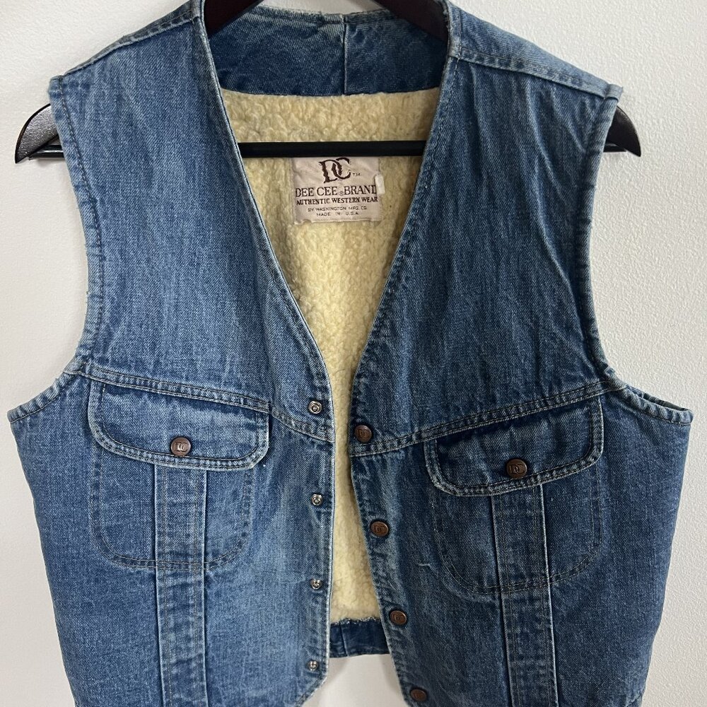 Dee Cee Brand Westernwear Denim Sherpa Lined Vest